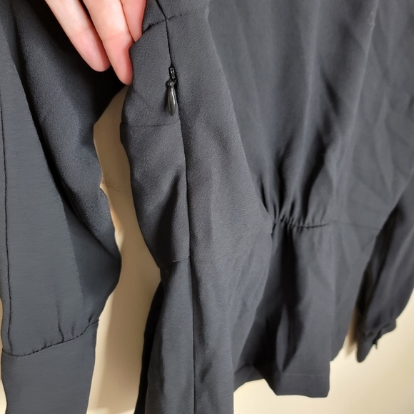NWT J. Crew | Black Crepe Faux Wrap Long Sleeve Blouse Size 6 - Picture 7 of 9